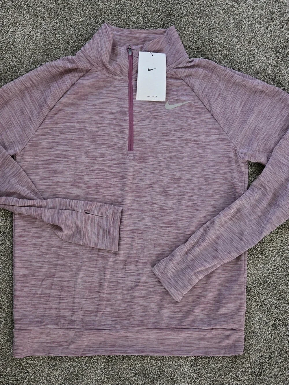 Nike Dri-Fit Mauve Quarter Zip Running Pullover S